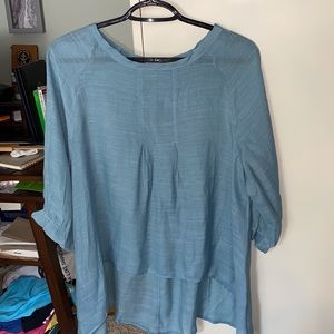 Blue flowy blouse
